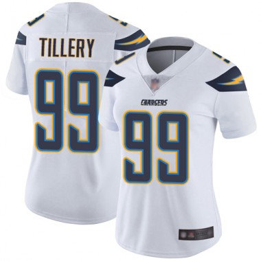 Los Angeles Chargers NFL Football Jerry Tillery White Jersey Women Limited 99 Road Vapor Untouchable